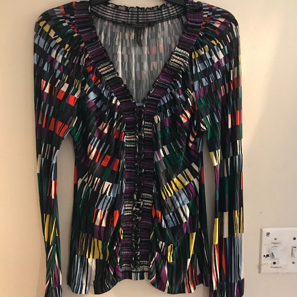 Multi-colored BCBG rayon top